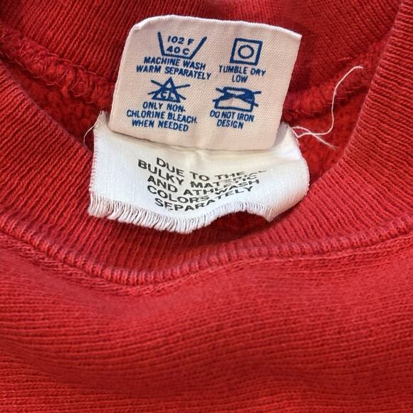 Vtg 80s Cornell Reverse Weave Warm Up Red Champion Crewneck Sweatshirt Medium - Picture 9 of 9